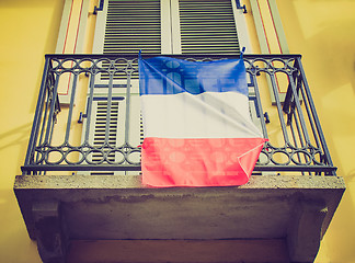 Image showing Retro look French flag