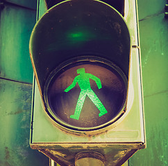 Image showing Retro look Traffic light sign