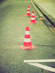 Image showing Retro look Traffic cone