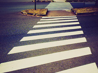 Image showing Retro look Zebra crossing