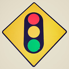 Image showing Retro look Traffic light sign