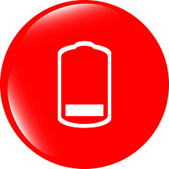 Image showing Battery low level sign icon. Electricity symbol. Modern UI website button