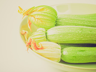 Image showing Retro look Courgettes zucchini