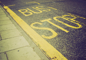 Image showing Retro look Bus stop sign