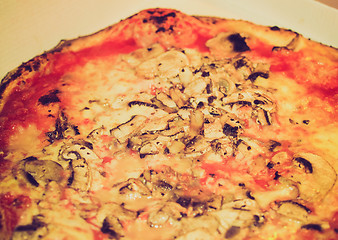 Image showing Retro look Mushroom Pizza