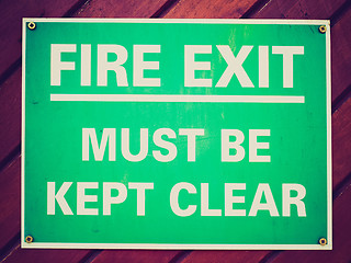 Image showing Retro look Fire exit sign