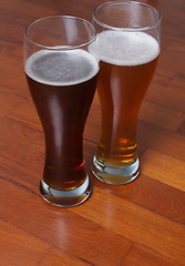 Image showing Two glasses of German beer