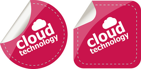 Image showing cloud application stickers label tag set isolated on white