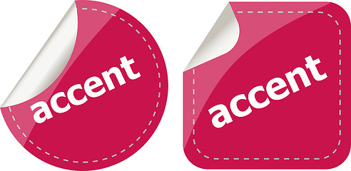 Image showing accent stickers set on white, icon button