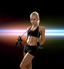 Image showing sporty woman with skipping rope