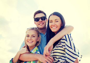 Image showing group of friends having fun on the beach