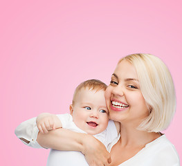 Image showing happy mother with smiling baby