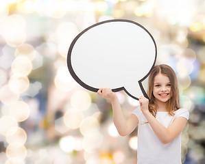 Image showing smiling little girl with blank text bubble