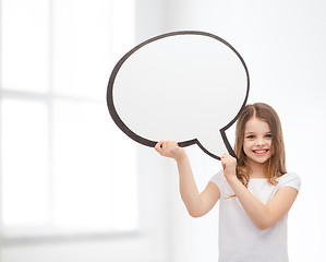 Image showing smiling little girl with blank text bubble