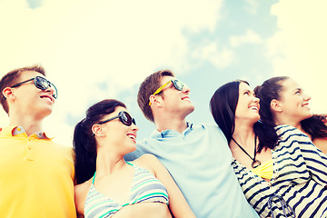 Image showing group of friends having fun on the beach