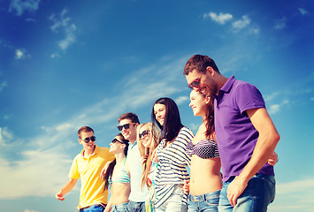 Image showing group of friends having fun on the beach