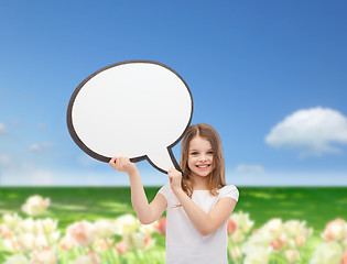 Image showing smiling little girl with blank text bubble