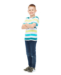 Image showing little boy in casual clothes with arms crossed