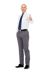 Image showing smiling businessman showing thumbs up