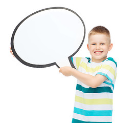 Image showing smiling little boy with blank text bubble