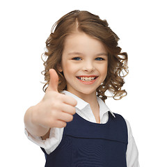 Image showing pre-teen girl showing thumbs up