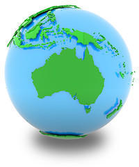 Image showing Australia on the globe
