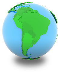 Image showing South America on the globe