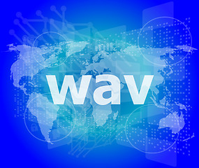 Image showing digital concept: wav word on digital screen