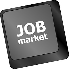 Image showing Job market key on the computer keyboard