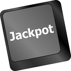 Image showing key on a computer keyboard with the words jackpot