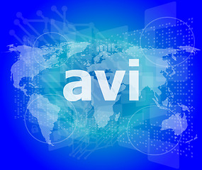 Image showing digital concept: avi word on digital screen