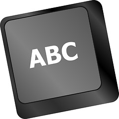 Image showing computer keyboard with abc button - social concept