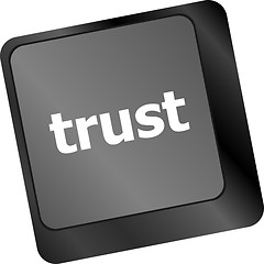 Image showing Computer keyboard key with trust button, business concept