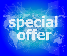 Image showing special offer text on digital screen