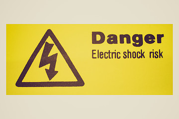 Image showing Retro look Electric shock sign