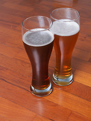 Image showing Two glasses of German beer