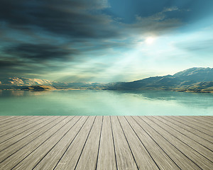 Image showing jetty at the ocean