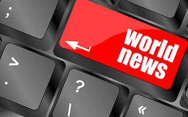 Image showing words world news on computer keyboard key