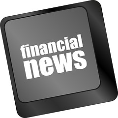 Image showing financial news button on computer keyboard