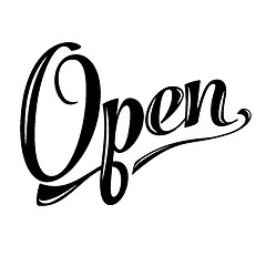 Image showing retro open sign on white