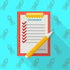 Image showing Flat vector illustration of clipboard for outsource