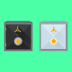 Image showing Flat vector illustration of safes