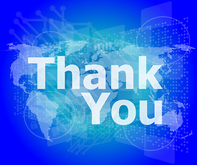 Image showing The word thank you on digital screen, social concept