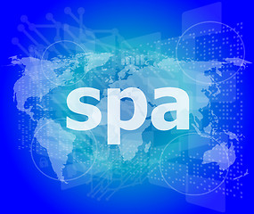 Image showing words spa on digital touch screen background