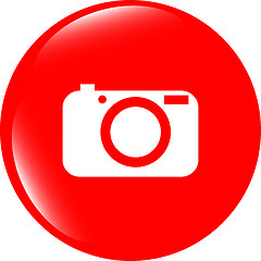 Image showing Camera icon on round internet button original illustration