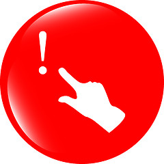 Image showing exclamation mark sign icon with people hand. Help symbol. FAQ sign. style buttons