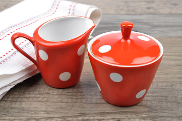Image showing Milk jug and sugar bowl