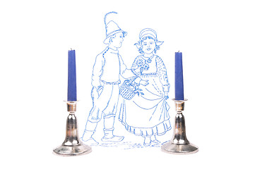 Image showing Candleholder and linen 