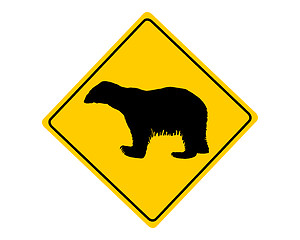 Image showing Polar bear warning sign