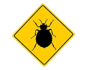 Image showing Bed bug warning sign